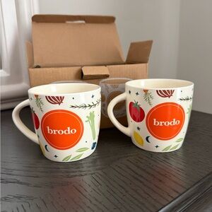 Brodo Bone Broth Colorful Ceramic Mug Set of 2